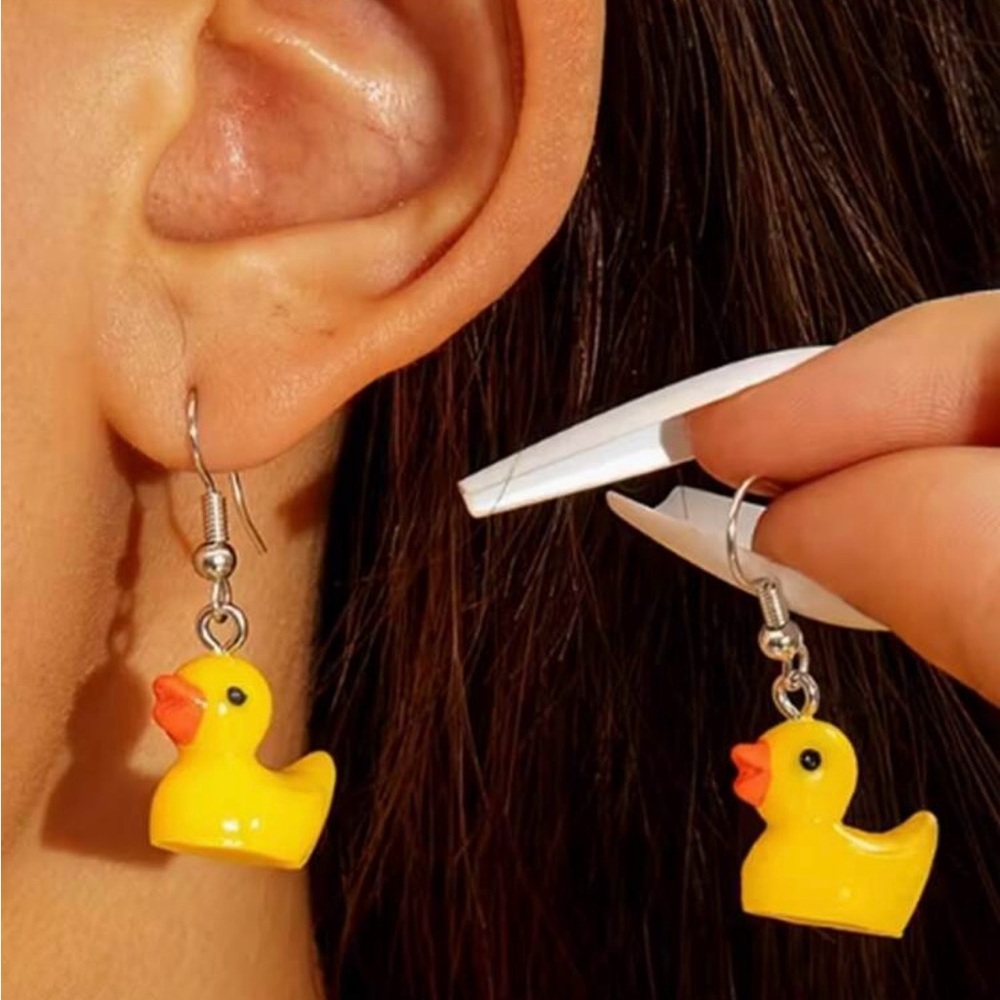 Cute Yellow Rubber Duck Kids Earrings - Charming Kids Accessories